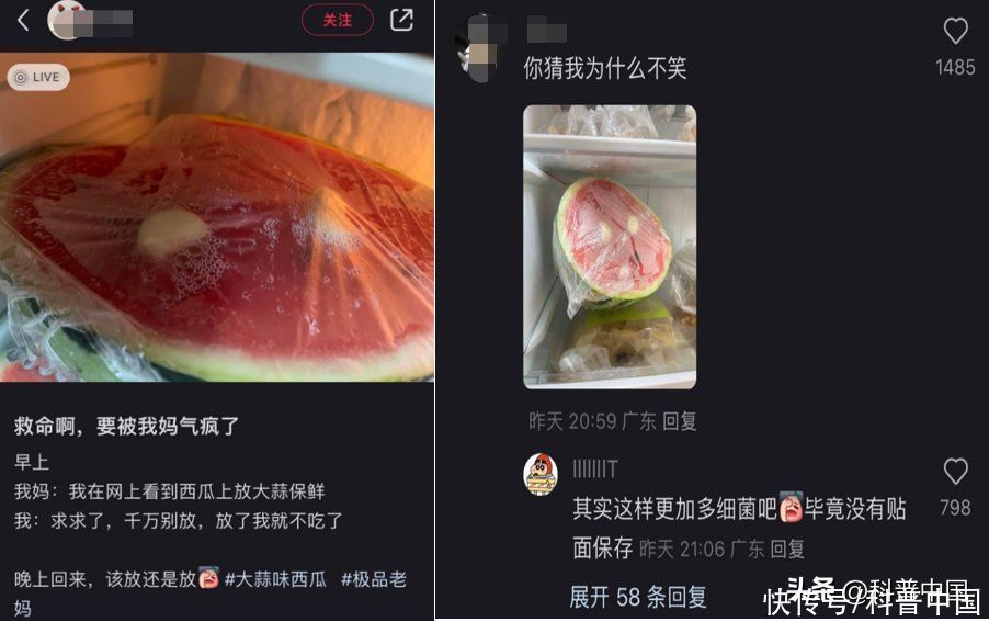 西瓜上放大蒜真的能保鲜吗(救命！到底是谁说西瓜上放蒜更保鲜？快转给爸妈！)