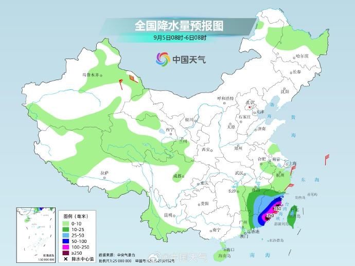 台风“海葵”带来的强降雨或持续3天，福建广东将成其降雨核心影响地带