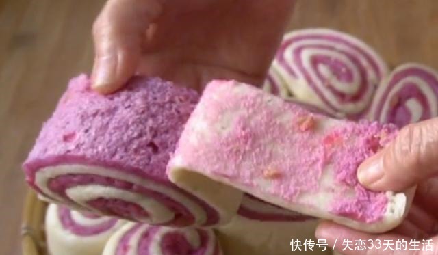馒头|新手也能做的紫薯花卷,个个层次丰富,柔软香甜,孩子最爱吃