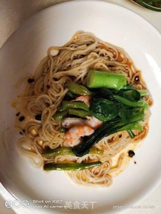  拌面|青菜虾仁鸡蛋拌面