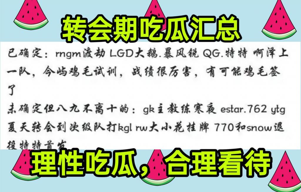  挂牌|AG今屿挂牌，啊泽上一队竞争6.6，QG野辅有变，RNGM再度换血