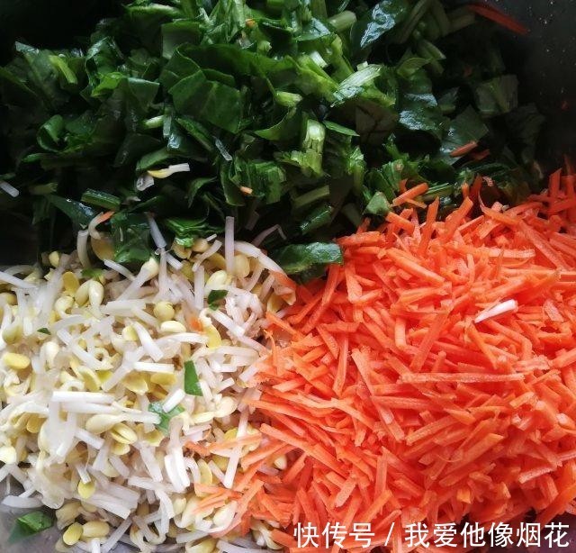 丸子|胡萝卜豆芽菠菜丸子,外酥里嫩,咸香适口