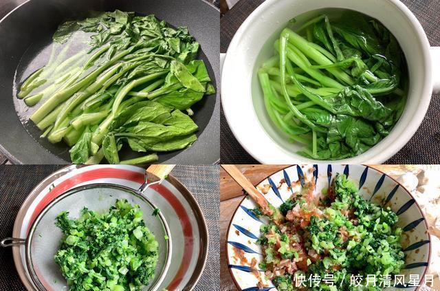简单|想要青菜馅包子翠绿不发黄,教你2个小技巧,一学就会,简单实用