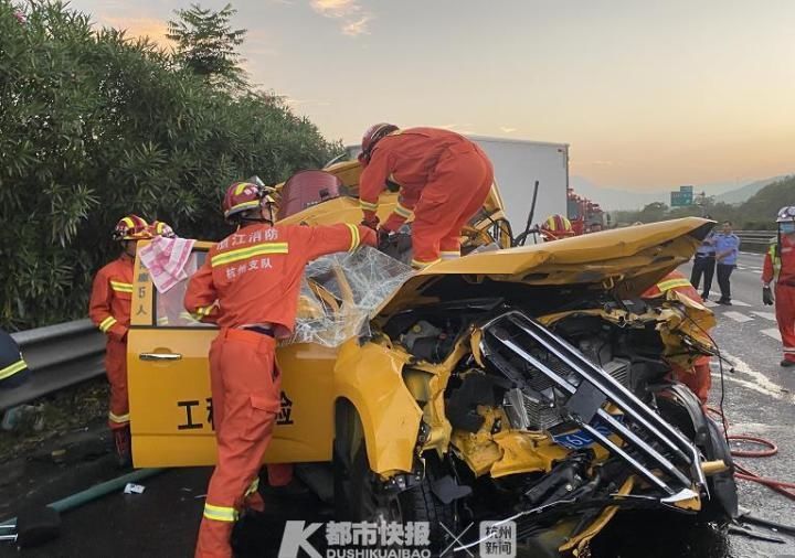  杭千|凌晨杭千高速接连发生2起车祸，消防员连夜救人