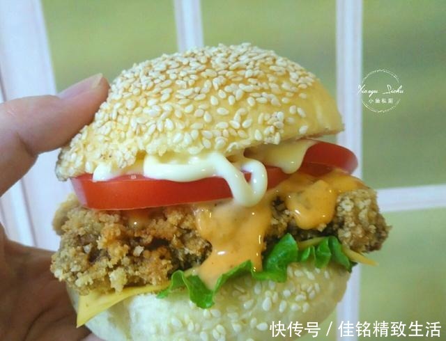 简单|自从学会了鸡腿汉堡这做法,肯德基都不香了,简单好做又好吃