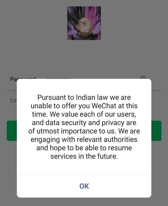  印度|微信（WeChat）停止服务印度用户