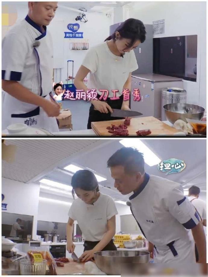  黄晓明|赵丽颖吃瓜时不经意嘟嘴，被镜头拍到后，害羞的看向黄晓明