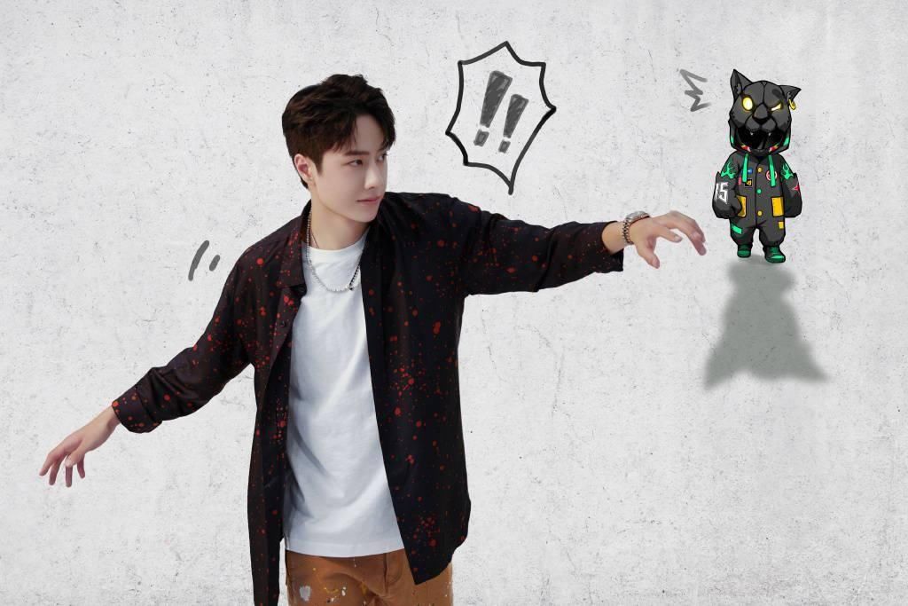  花絮|王一博《快乐大本营》侧拍花絮照公开 一豹和他的小黑豹同框啦！