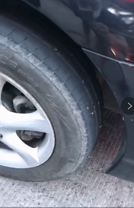  洒落|广东东莞一货车洒落大量螺丝钉 超百辆车被扎胎