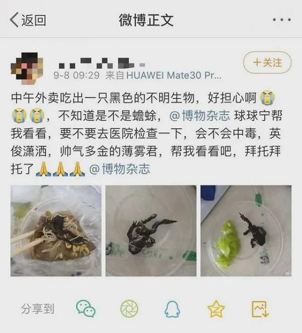 女子|浙江女子点外卖,在酸汤肥牛中吃出“癞蛤蟆”,店家:外卖员放的