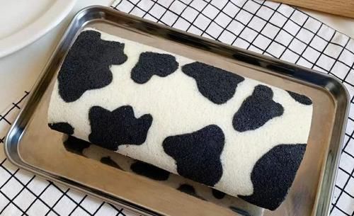  快快|吃可爱长大的天使卷，还带着奶牛花纹，步骤超详细，快快学起来