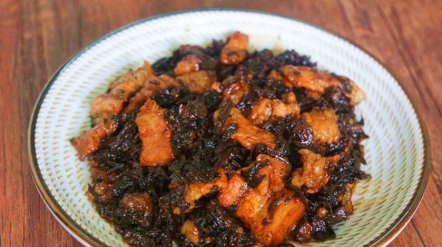 梅干菜|精选美食:白灼金针菇,凉拌西葫芦,梅干菜烧五花肉,土豆炒猪肝