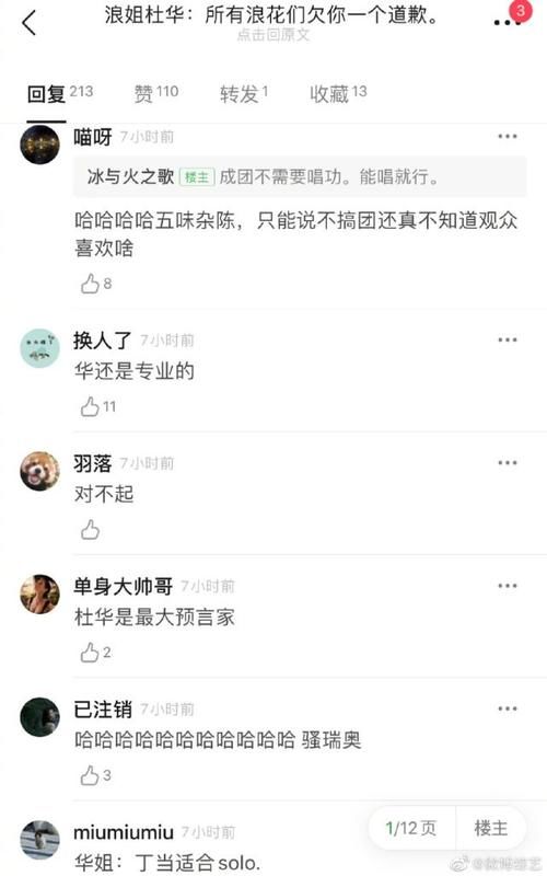  当初|浪花集体向杜华道歉：原来你说的都对 是我们目光短浅