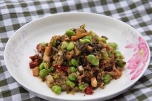 雪菜|雪菜毛豆炒肉丝