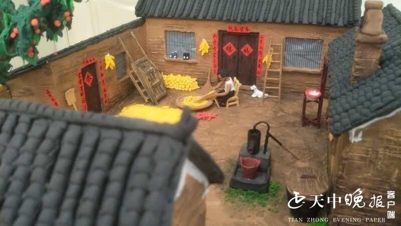 后们|80后小伙用面塑捏出农村院落缩影，触动大批80后们集体回忆童年