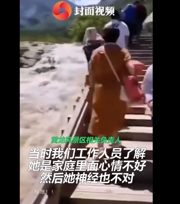 不放过|真手欠！女游客一路推倒景区告示牌，连垃圾桶都不放过，警方已介入