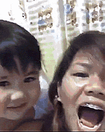 搞笑|搞笑GIF:当孩子第一次发现自己是狼人