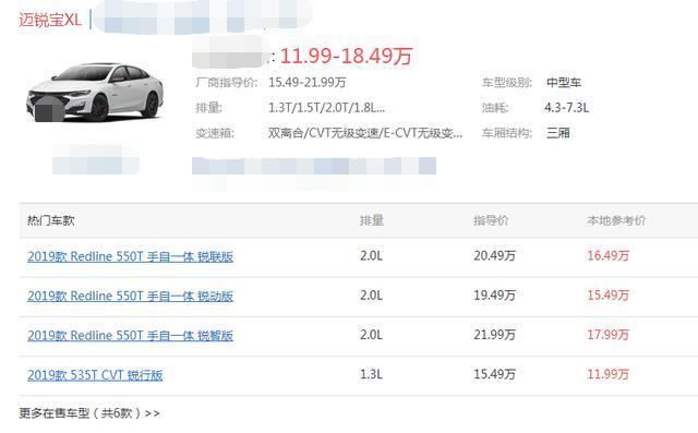  迈锐宝xl|迈锐宝XL跌破12万，241马力+9AT，车长超4.9米，这车比雅阁香