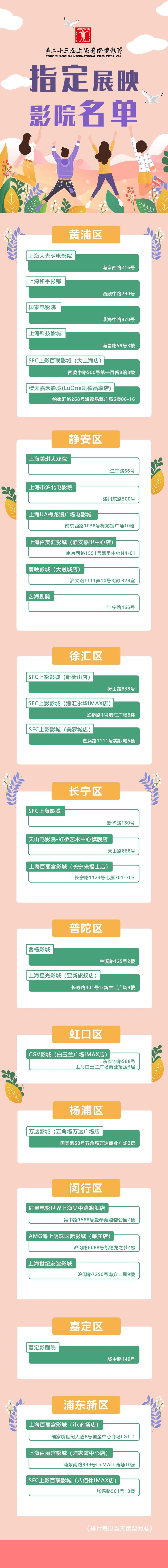  排片|第23届上海国际电影节排片表来了！7月20日线上开票