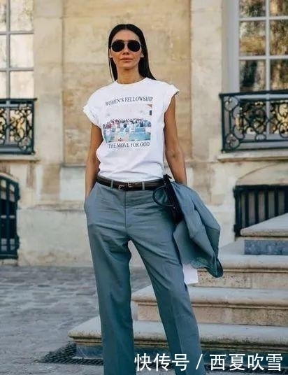 分烟管裤|九分裤+平底鞋,才是早秋最潮搭配