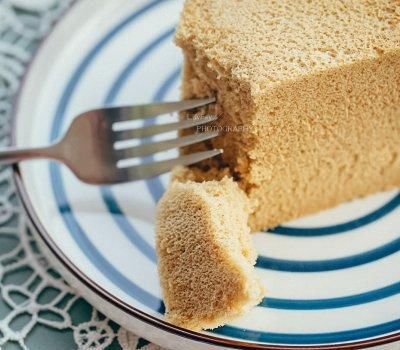 成品|8寸木糖醇咖啡肉桂戚风蛋糕(完全不开裂)