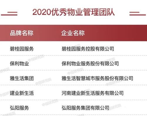 中国|2020中国房地产服务品牌排行榜