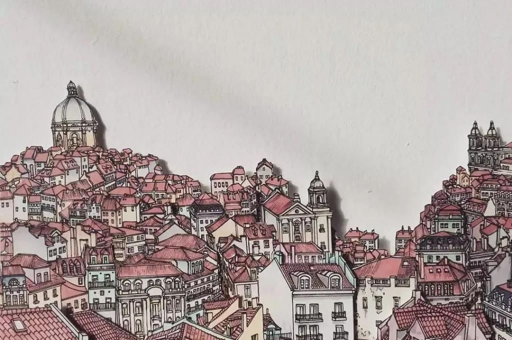 画师|英国插画师的钢笔建筑