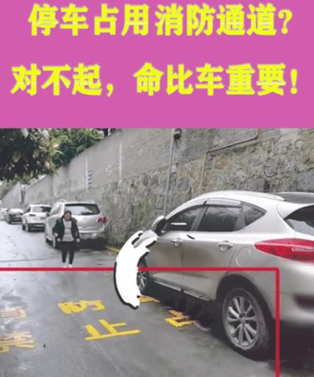  占用|私家车占用消防通道，消防车直接冲过去，网友：建议直接压扁