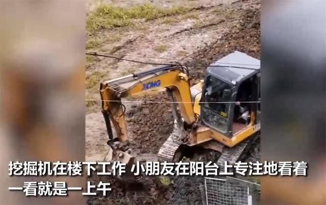  挖掘机|萌娃近距离看挖掘机，被司机叔叔抱进驾驶室，网友：人生赢家