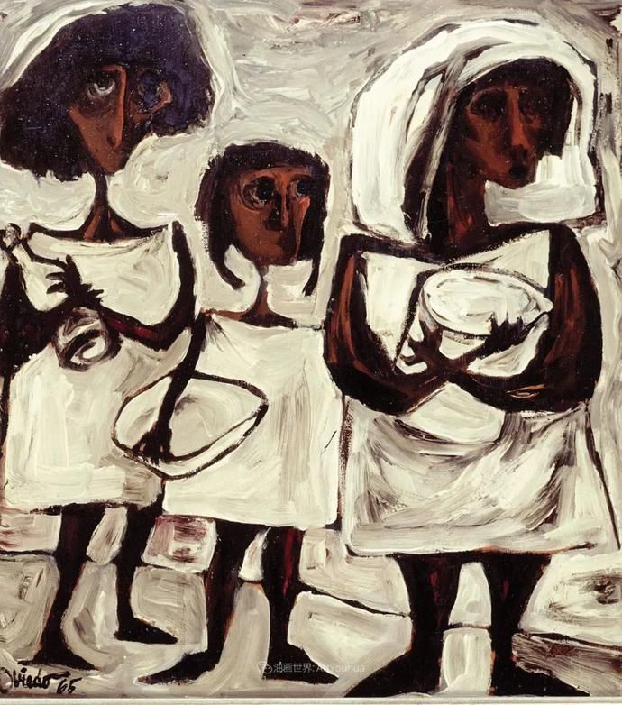  笔触|强烈的笔触和色彩，表现出韧性、肮脏及人性