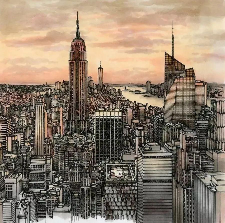 画师|英国插画师的钢笔建筑