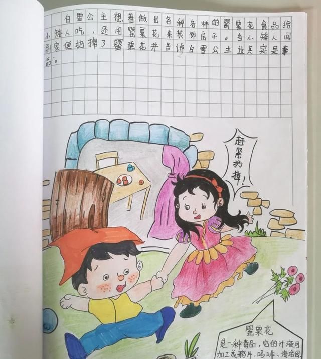 手绘|小学生手绘的禁毒绘本有多棒？请看《白雪公主之禁毒篇》