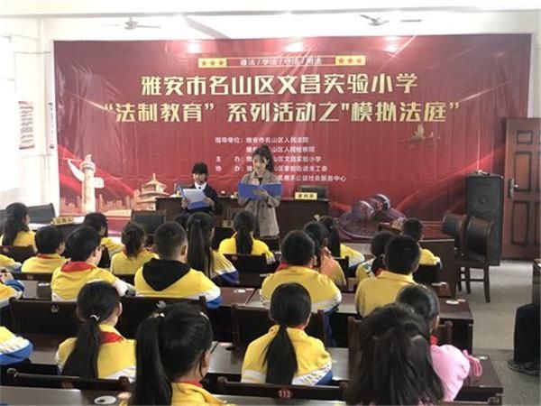 名山区人民|名山区文昌实验小学开展模拟法庭活动