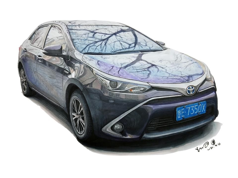  马克笔|汽车手绘半年报告 # 接触车手绘就是从一辆雷凌开始