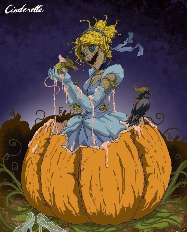  迪士尼|迪士尼公主变成恐怖“怪物”，丧尸让人害怕，吸血鬼画风妖娆！