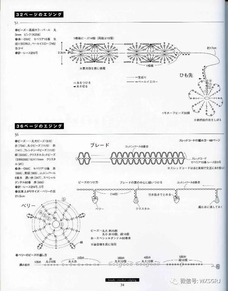  蕾丝|蕾丝钩针编织的精致小巧花边，钩织布相结合很相配