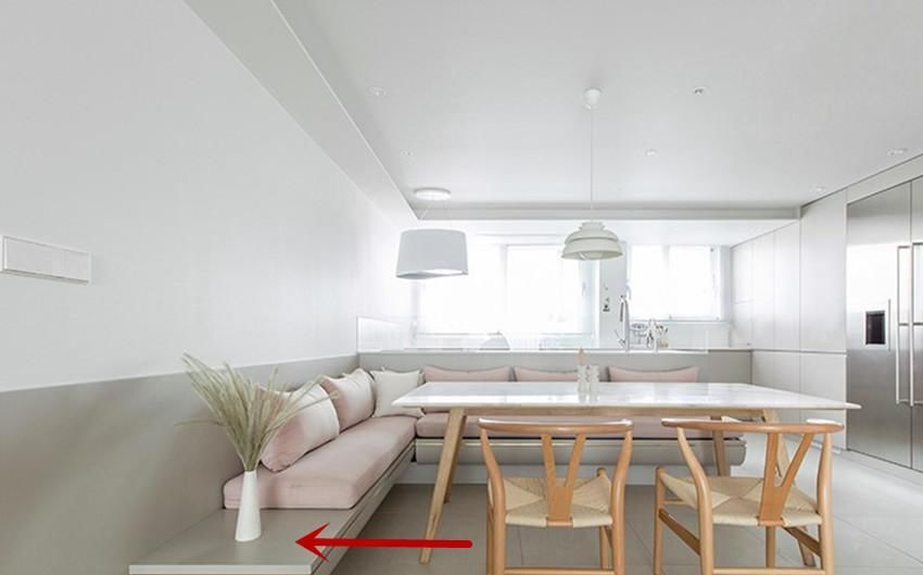 卡座设计|就模仿他家了! 餐厅卡座也能玩出花样, 悬空20公分圆弧形有讲究