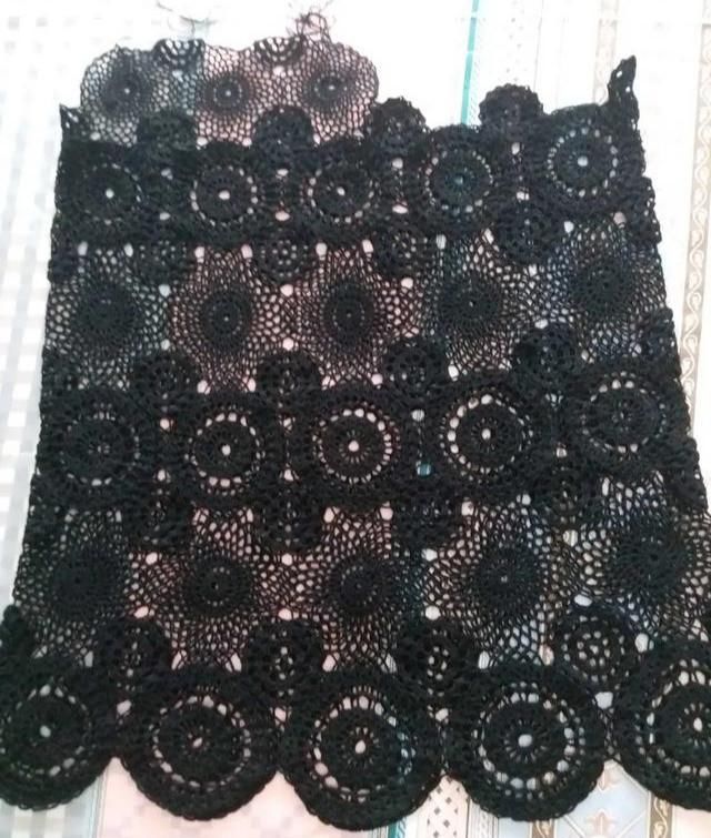 长裙|钩针编织一线连拼花半身裙，气质浪漫长裙你也可以织，附图解教程