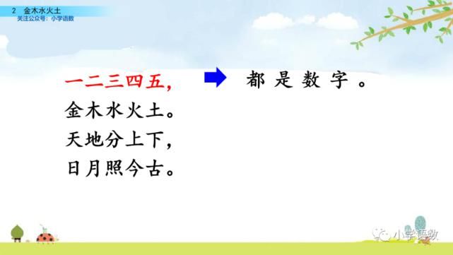  识字|部编版一年级语文上册识字2《金木水火土》课件及同步练习