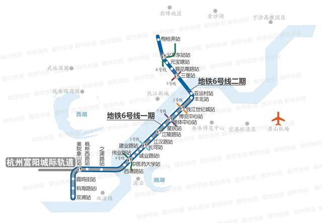 杭州六号地铁站线路图图片